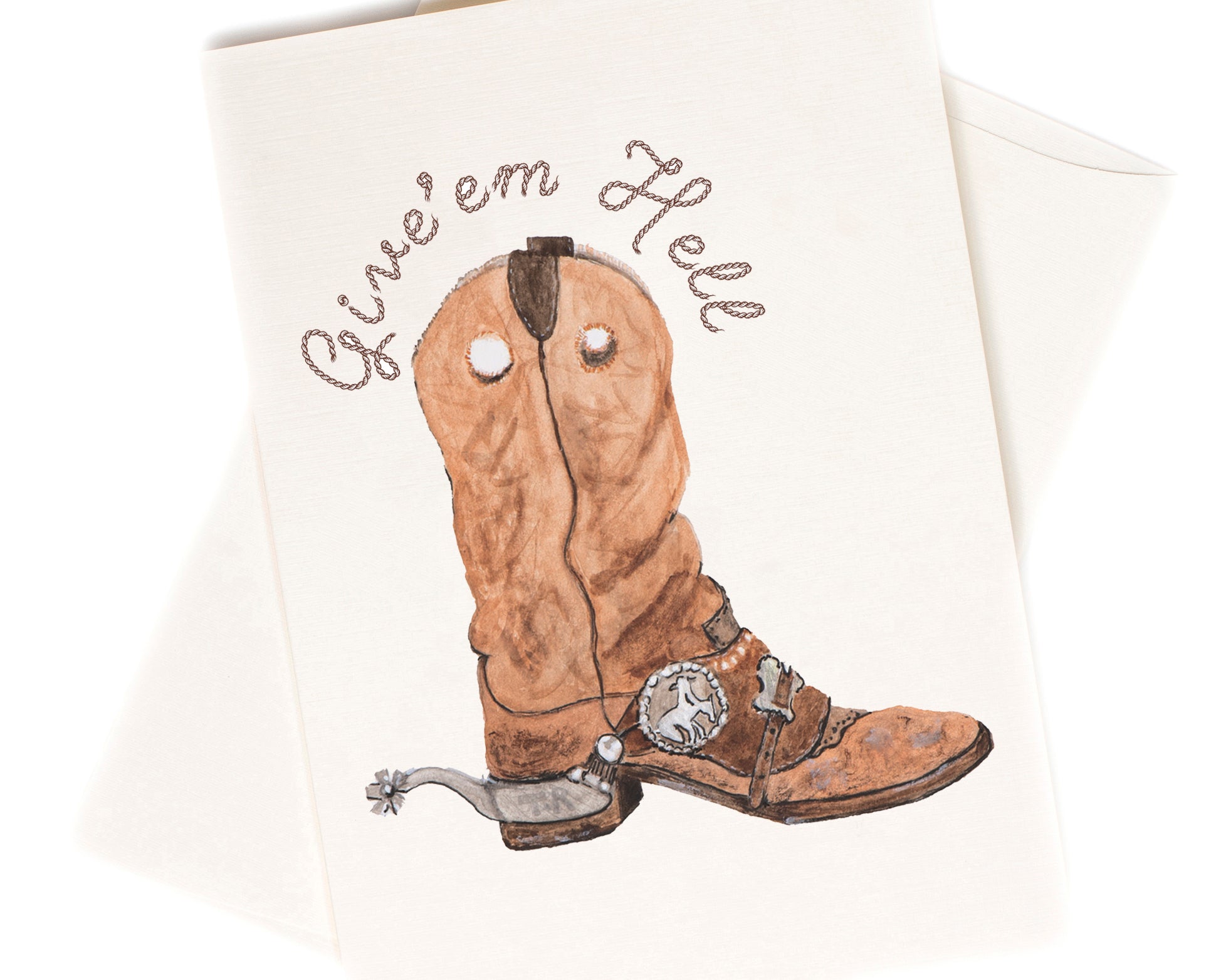 Give 'em Hell watercolor greeting card by Love From Amelia Rose