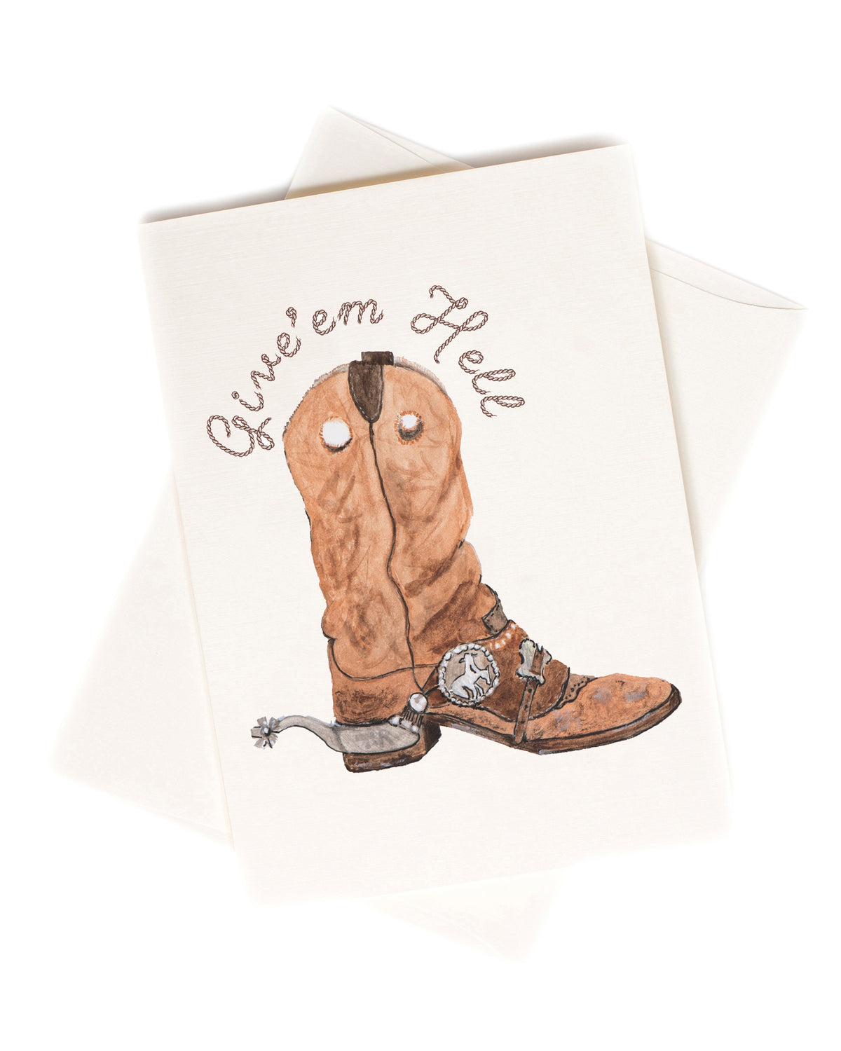 Give 'em Hell watercolor greeting card by Love From Amelia Rose