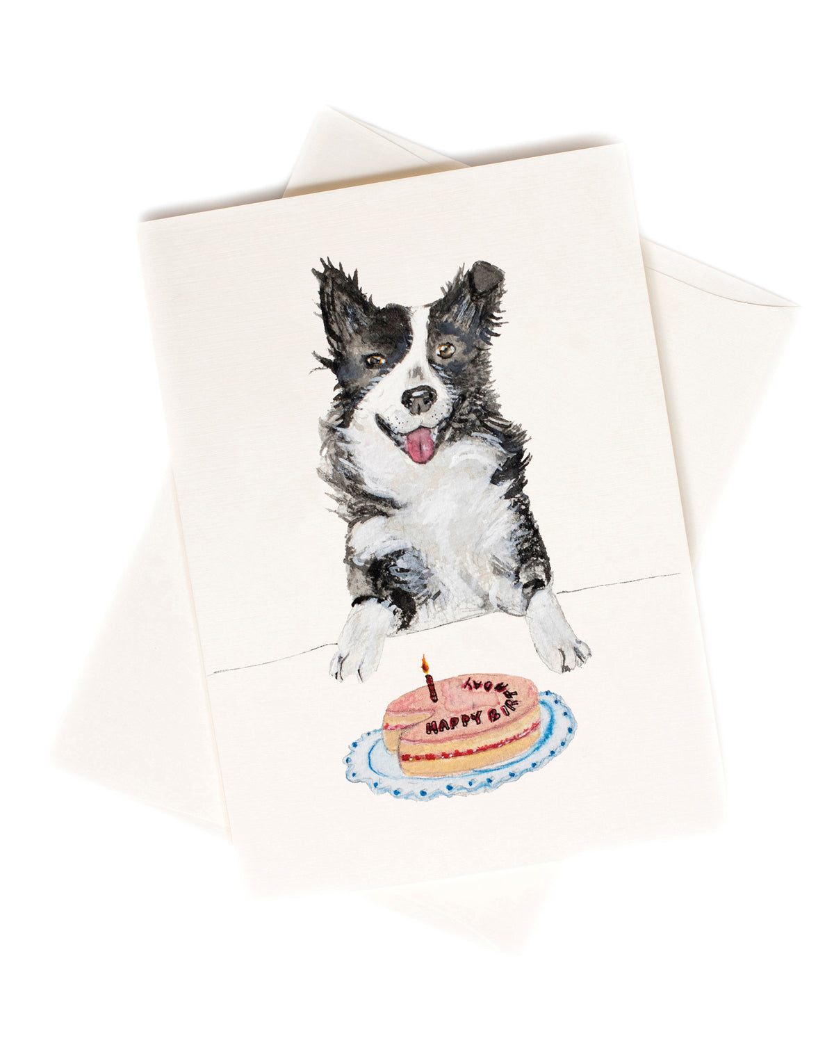 Happy Birthday Pup watercolor greeting card by Love From Amelia Rose