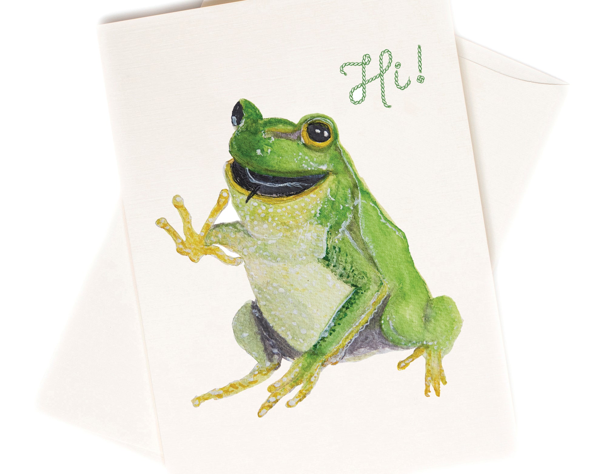 Hi Frog watercolor greeting card by Love From Amelia Rose