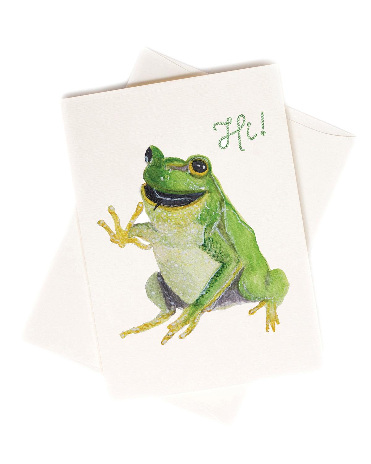 Hi Frog watercolor greeting card by Love From Amelia Rose