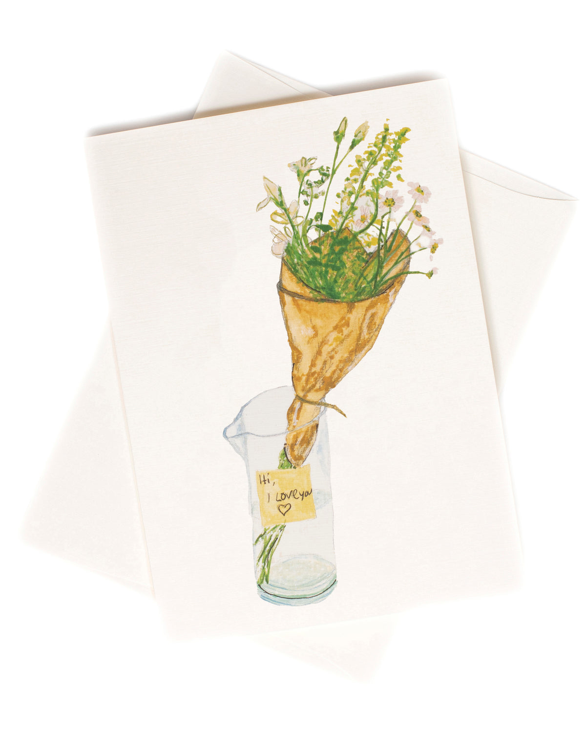 Hi I Love You watercolor greeting card by Love From Amelia Rose