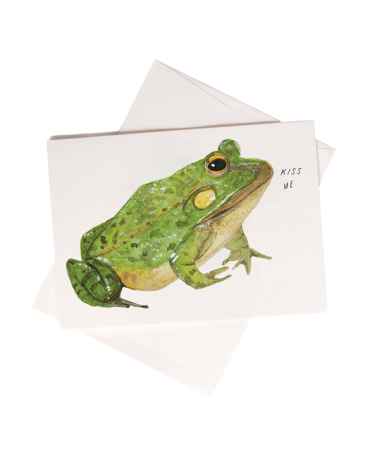 Kiss Me Frog watercolor greeting card by Love From Amelia Rose