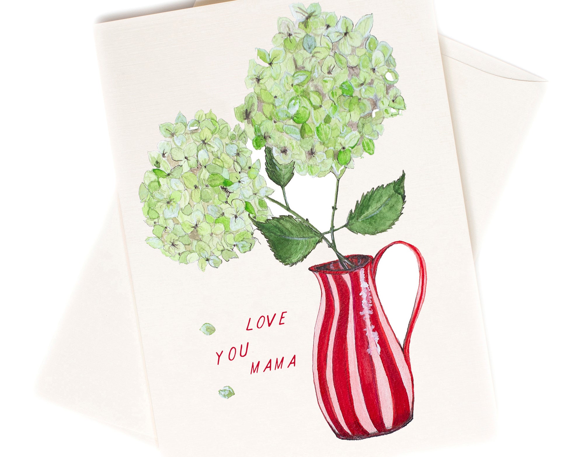 Love You Mama watercolor greeting card by Love From Amelia Rose
