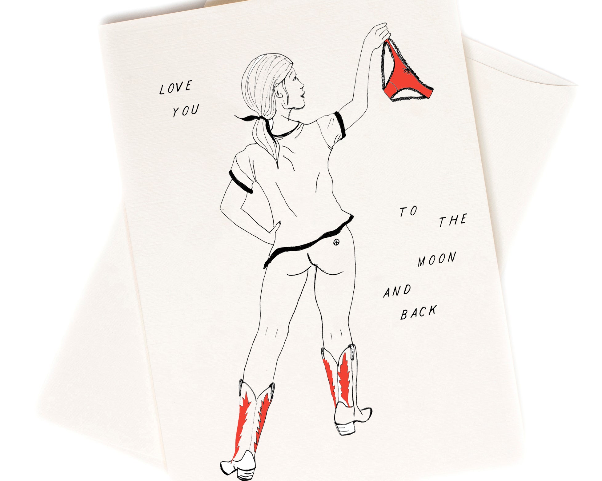 Love You To The Moon And Back watercolor greeting card by Love From Amelia Rose