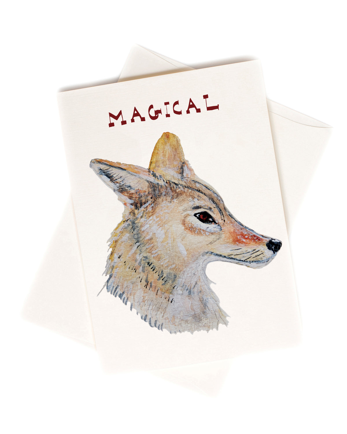 Magical Coyote watercolor greeting card by Love From Amelia Rose