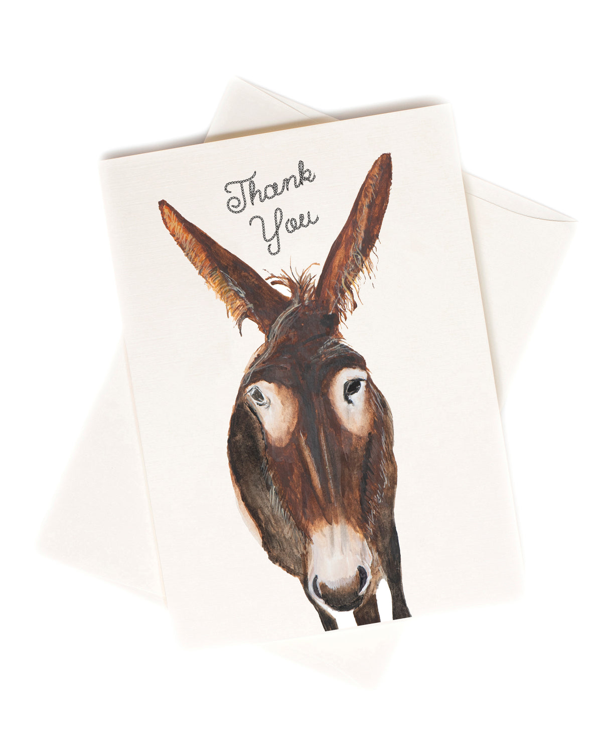 Thank You Donkey watercolor greeting card by Love From Amelia Rose